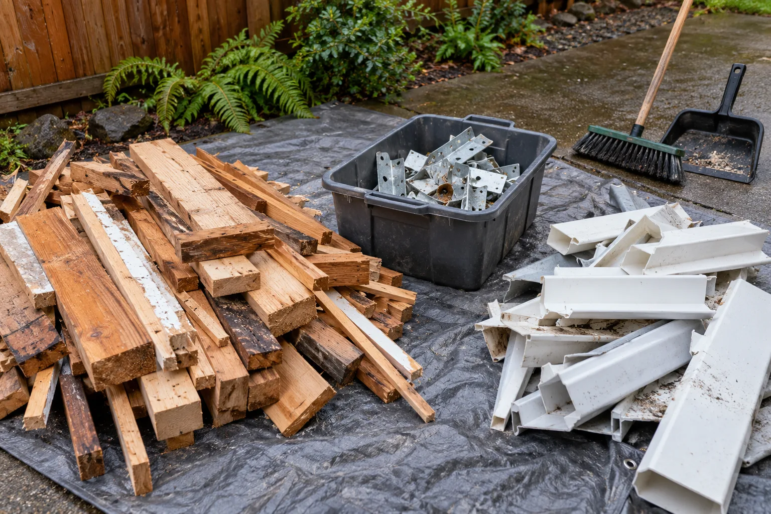 Hot tub materials separated for disposal